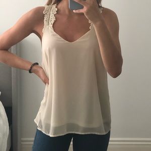 Ivory flowy shirt